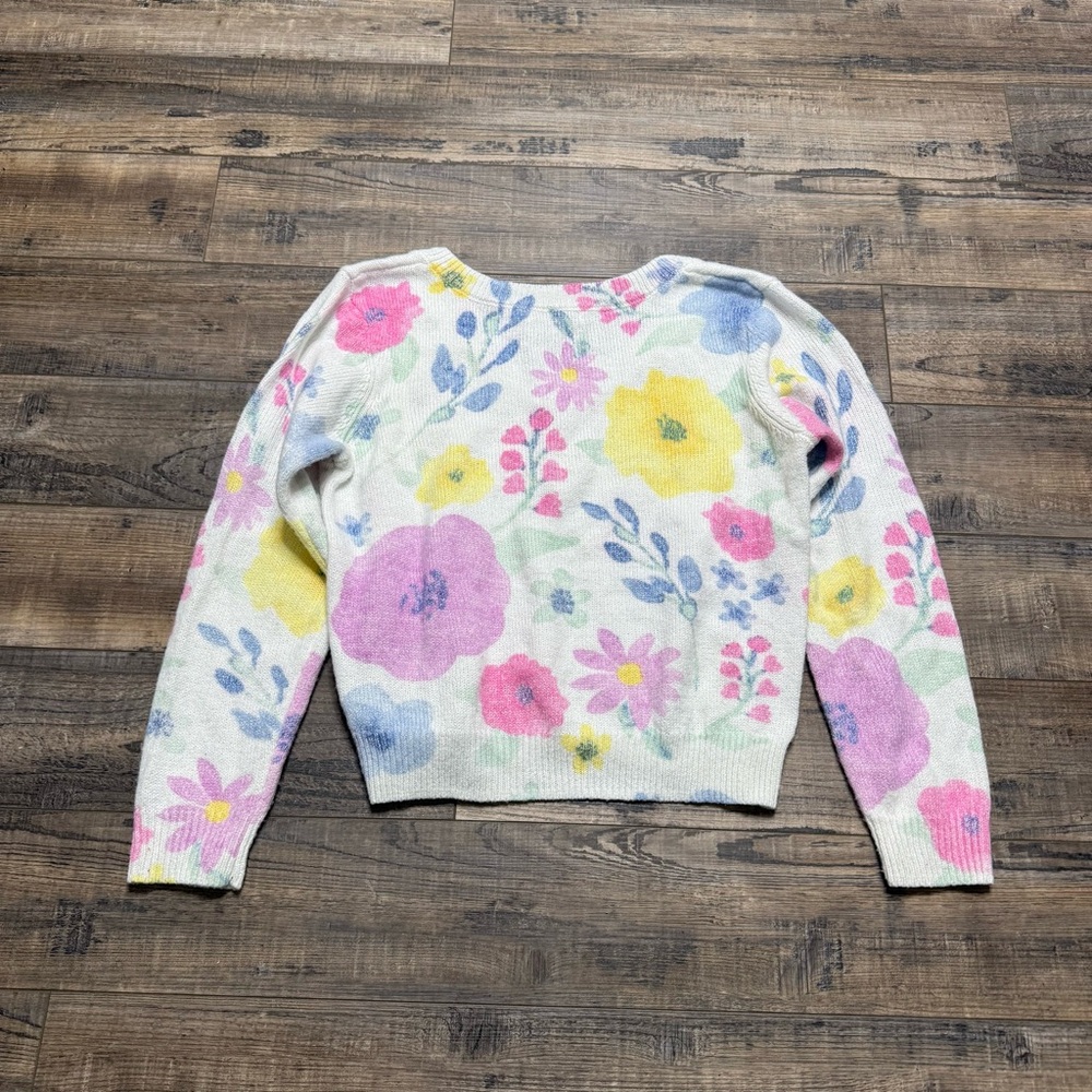Francesca's Collections Floral V-Neck Sweater Multicolor Women's Size Medium - Picture 7 of 7